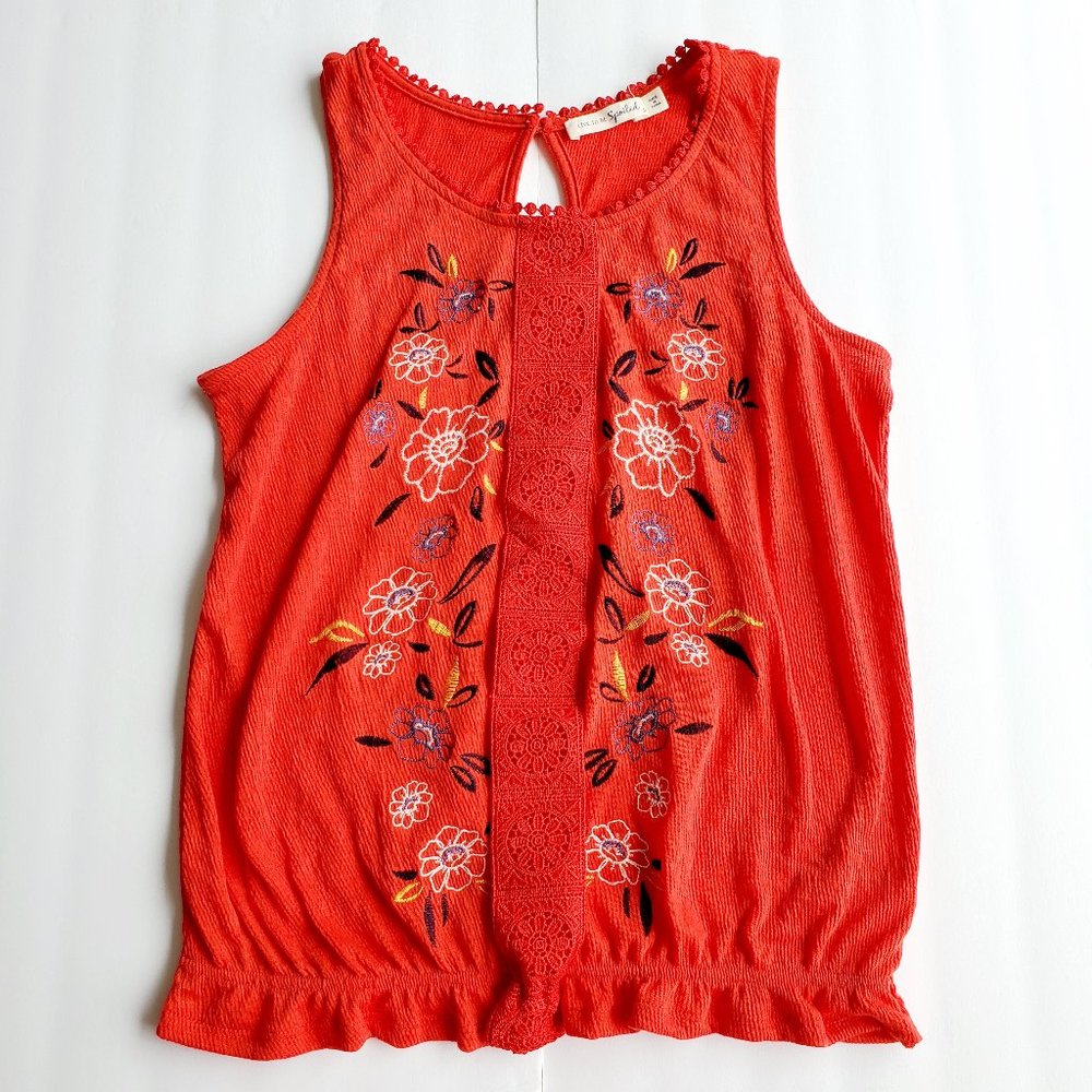 Live to Be Spoiled Red Floral Tank Top